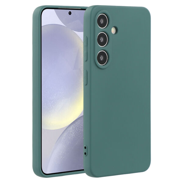 Lunso Samsung Galaxy S25 Plus hoesje - Flexibel siliconen Backcover - Legergroen