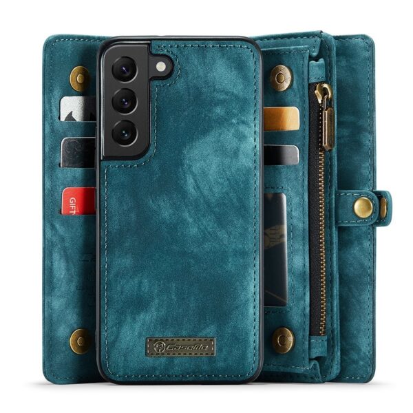Caseme Samsung Galaxy S22 Plus hoes - Vintage 2 in 1 portemonnee - Blauw
