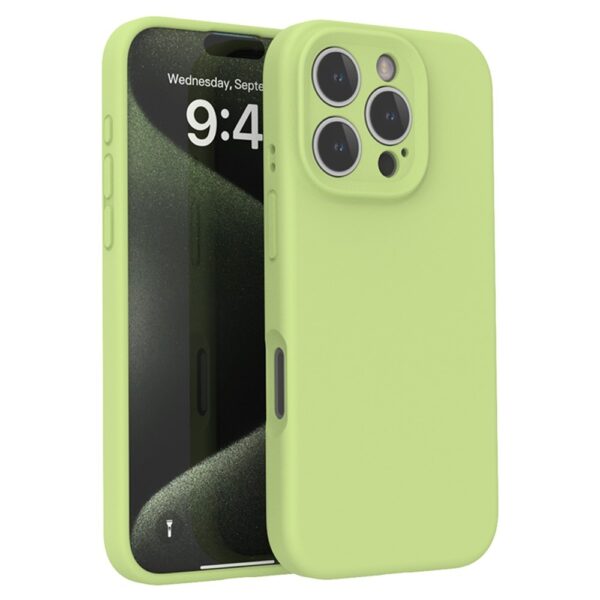 Lunso iPhone 16 Pro Max hoesje - Flexibel siliconen Backcover - Lime Groen