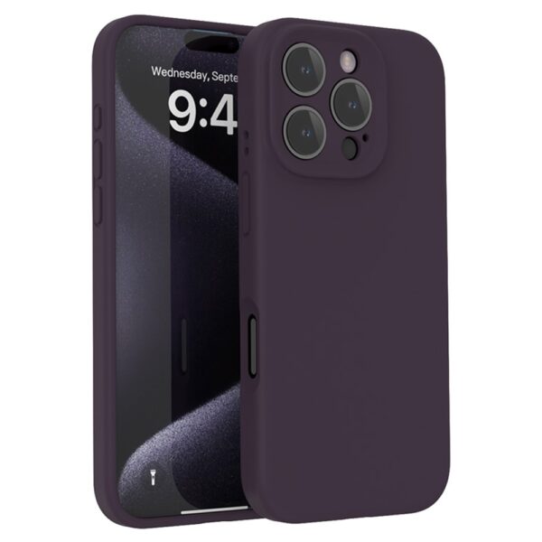 Lunso iPhone 16 Pro Max hoesje - Flexibel siliconen Backcover - Donkerpaars