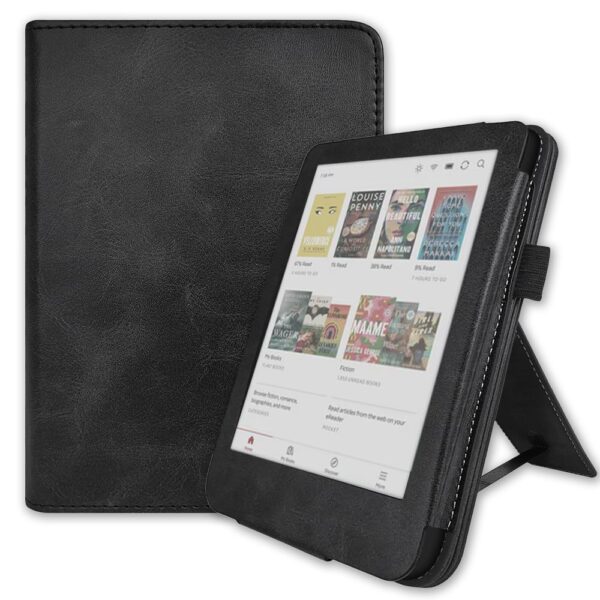 Lunso Kobo Clara BW / Clara Colour hoes (6 inch) - Luxe Stand sleepcover - Zwart