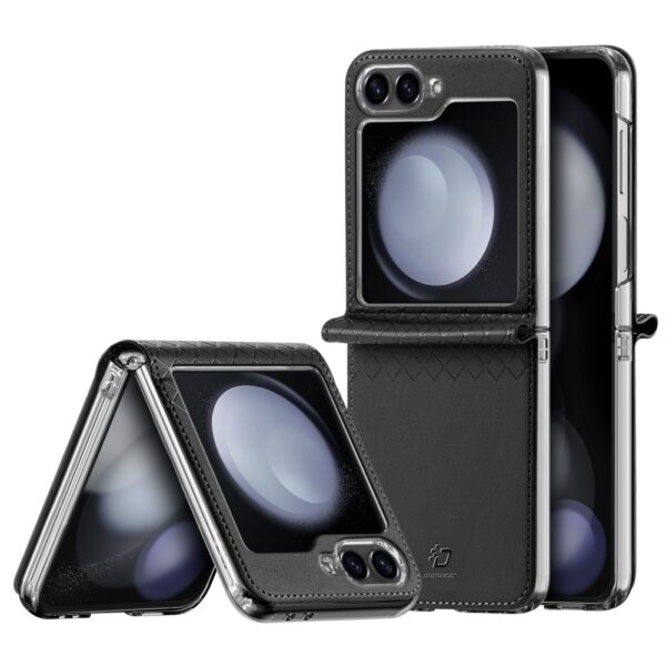Dux Ducis Samsung Galaxy Z Flip 7 FE / Z Flip6 Leren hoes - backcover - Zwart