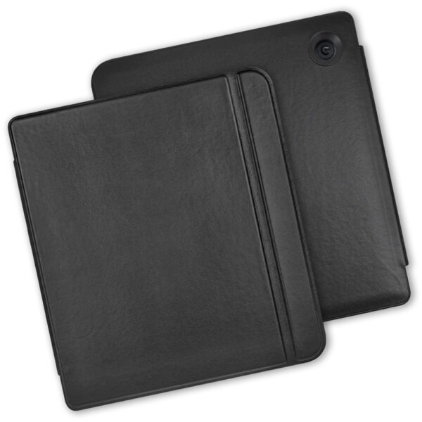 Lunso Kobo Libra Colour hoes (7 inch) - echt leren sleepcover - Zwart