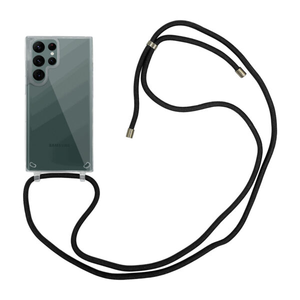 Høyde - Samsung Galaxy S22 Ultra - Telefoonhoes met koord - Transparant