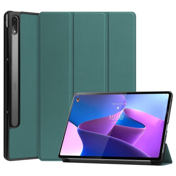 Lunso - Lenovo Tab P12 Pro - Tri-Fold Bookcase hoes - Groen