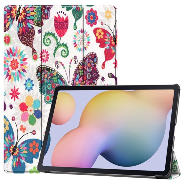 3-Vouw sleepcover hoes - Samsung Galaxy Tab S7 Plus / Tab S8 Plus - Vlinders