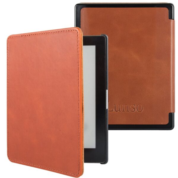 Lunso Kobo Aura Edition 1 hoes (6 inch) - Leren sleepcover - Cognac