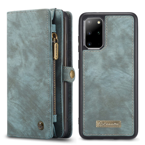Caseme - vintage 2 in 1 portemonnee hoes - Samsung Galaxy S20 Plus - Blauw
