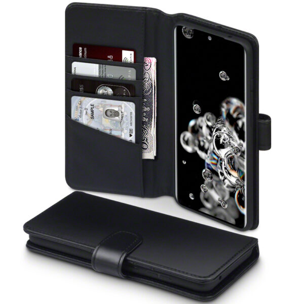 Qubits - luxe echt lederen wallet hoes - Samsung Galaxy S20 Ultra - Zwart