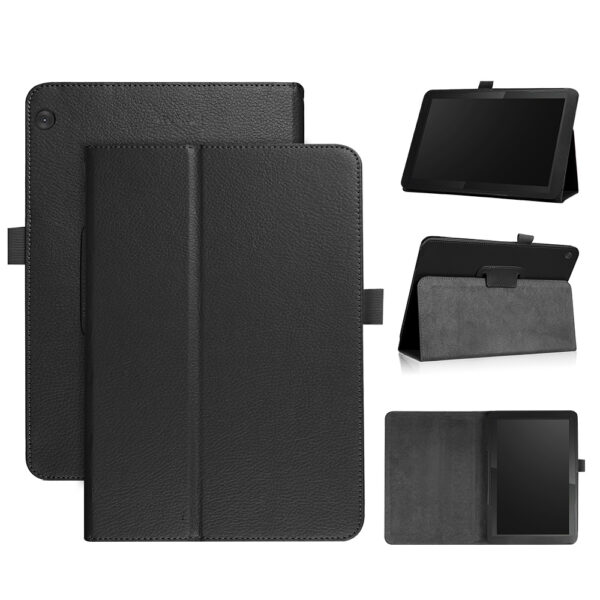 Lunso - Lenovo Tab M10 Gen 1 - Stand flip Bookcase hoes - Zwart