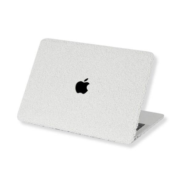 Lunso MacBook Air 13 inch (2022-2025) cover hoes - case - Teddy Puffy Beige