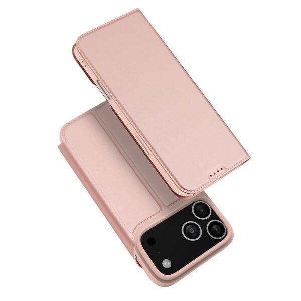 Dux Ducis iPhone 17 Pro hoesje - Slim bookcase - Rose Goud