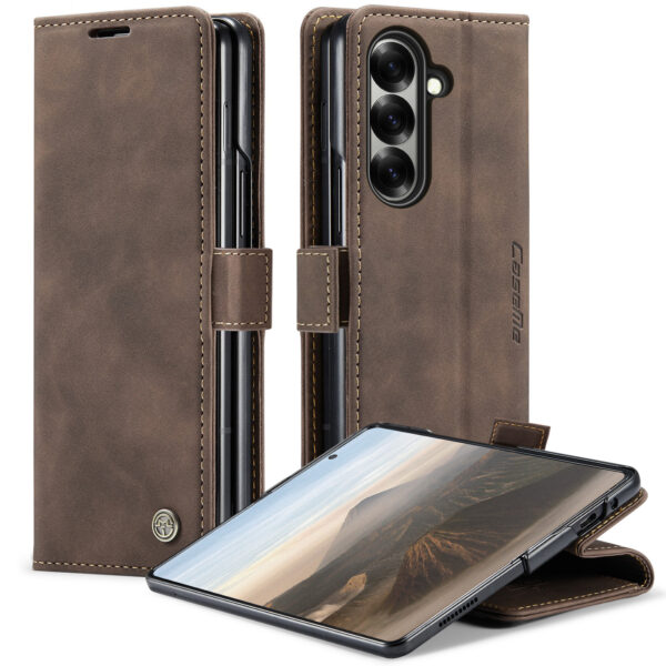 Caseme Samsung Galaxy Z Fold 7 bookcase stand hoes - Coffee