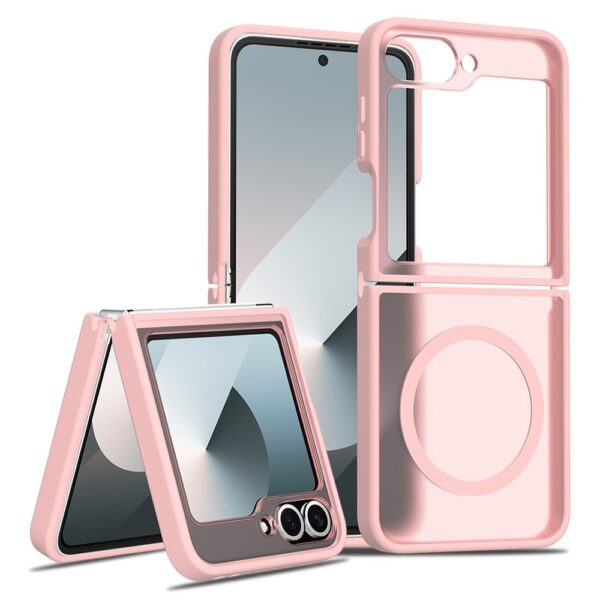 Lunso Samsung Galaxy Z Flip 7 FE / Z Flip6 slank backcover hoesje met MagSafe ondersteuning - Roze