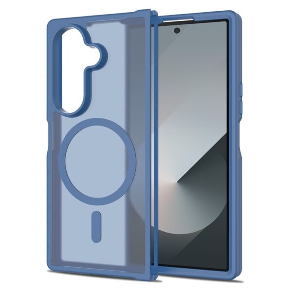 Lunso Samsung Galaxy Z Fold 7 slank backcover hoesje met MagSafe ondersteuning - Blauw