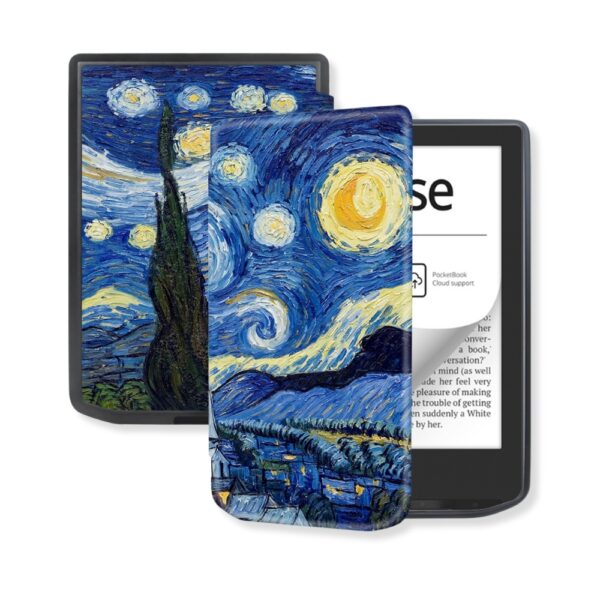 Lunso PocketBook Verse / Verse Pro / Verse Color Slim hard case hoes (6 inch) - sleepcover - Van Gogh Sterrennacht