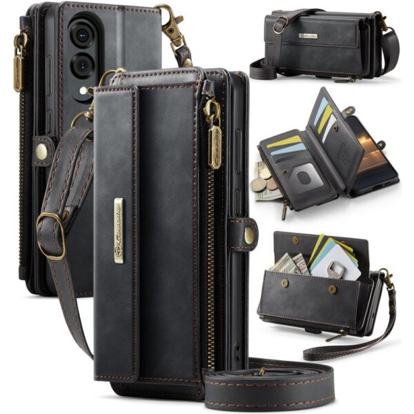 Caseme Samsung Galaxy S25 Edge hoesje - portemonnee tasje - Zwart