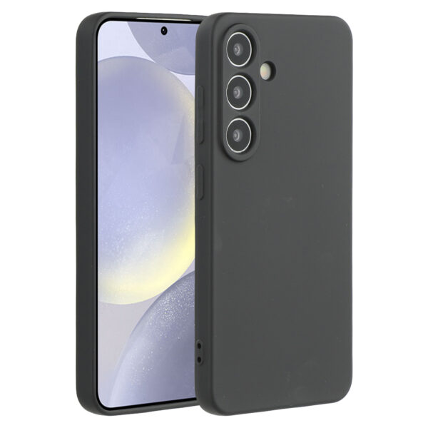 Lunso Samsung Galaxy S25 hoesje - Flexibel siliconen Backcover - Zwart