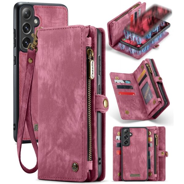 Caseme Samsung Galaxy S24 Plus hoes - Vintage 2 in 1 portemonnee - Rood