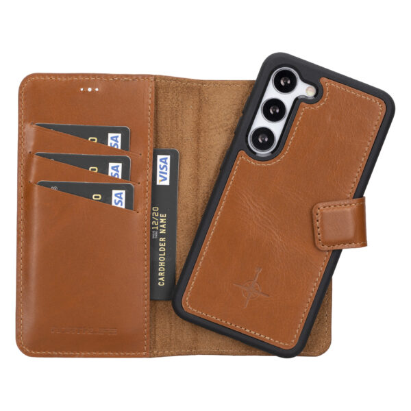 NorthLife - Samsung Galaxy S23 - Lederen Afneembare 2-in-1 bookcase hoes - Cognac