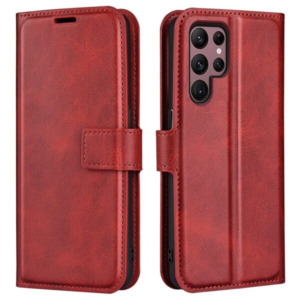 Lunso - Samsung Galaxy S23 Ultra - cover bookcase hoes - Rood