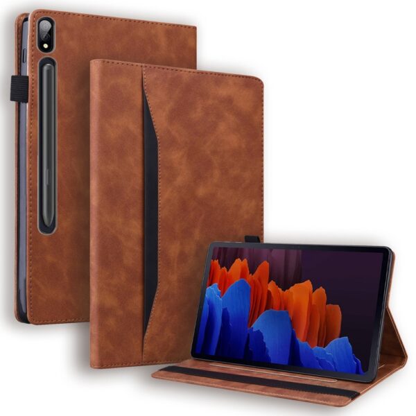 Luxe stand flip sleepcover hoes - Samsung Galaxy Tab S7 / S8 - Bruin
