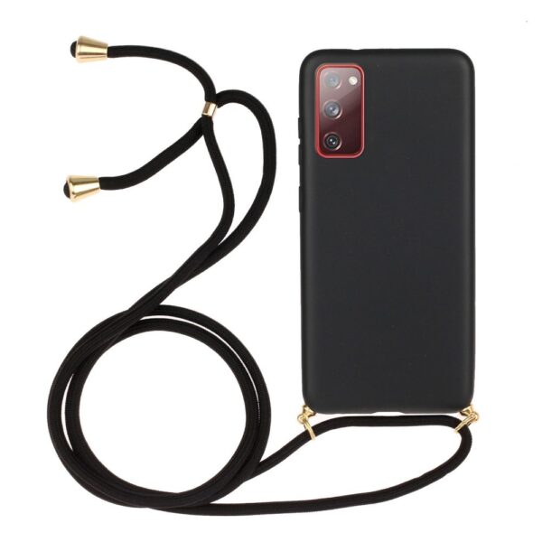 Lunso - Backcover hoes met koord - Samsung Galaxy S20 FE - Zwart