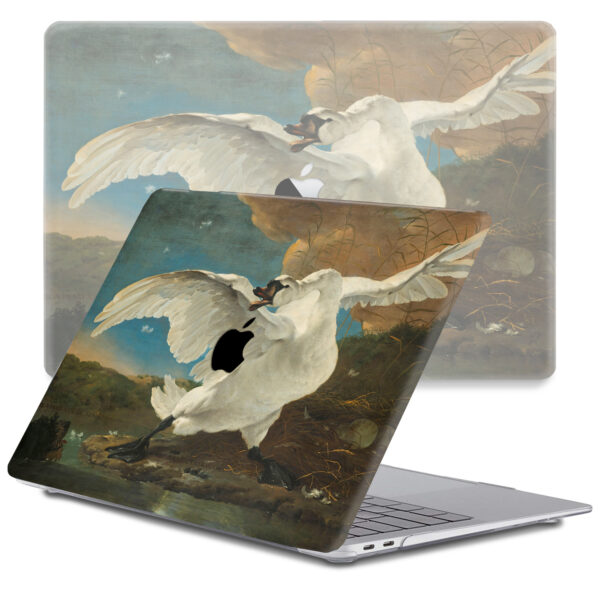 Lunso MacBook Air 13 inch M1 (2020) cover hoes - case - De Bedreigde Zwaan