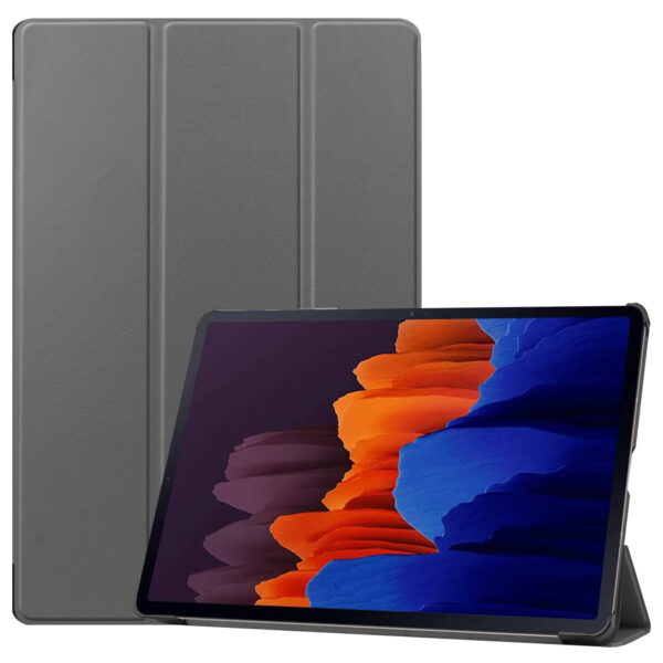 3-Vouw sleepcover hoes - Samsung Galaxy Tab S7 Plus / Tab S8 Plus - Grijs
