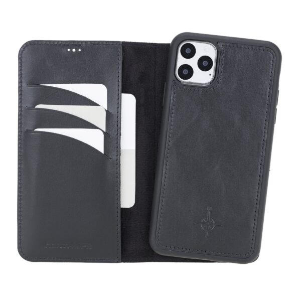 NorthLife iPhone 11 Pro Max - Leren Afneembare 2-in-1 bookcase telefoonhoes - Zwart