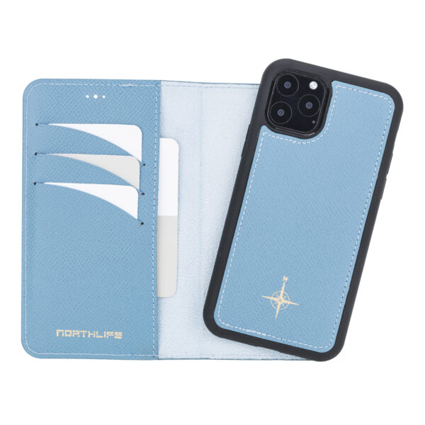 NorthLife iPhone 11 Pro Max - Leren Afneembare 2-in-1 bookcase telefoonhoes - Lichtblauw