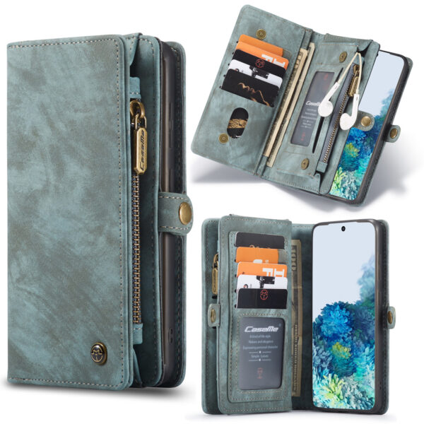 Caseme - vintage 2 in 1 portemonnee hoes - Samsung Galaxy S20 - Blauw