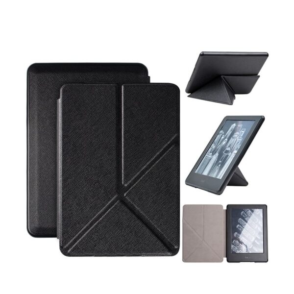 Lunso - sleepcover origami hoes - Kindle 2019 (Generatie 10) - Zwart