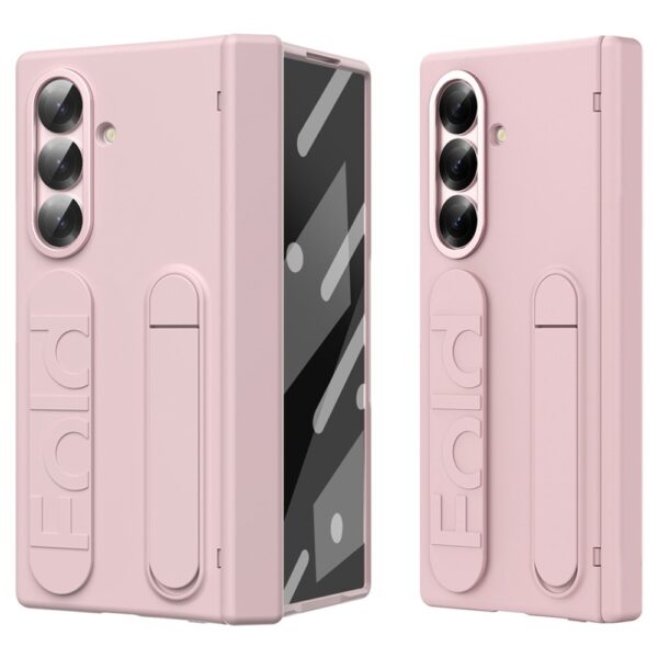 Lunso Samsung Galaxy Z Fold 7 backcover hoes met Kickstand & Polsband - Roze