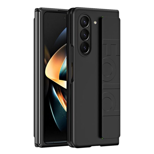 Lunso - Samsung Galaxy Z Fold6 hoes met polsband - wrist strap - Zwart