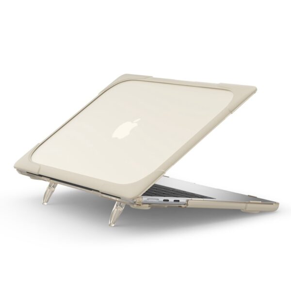 Lunso MacBook Air 13 inch (2022-2025) Armor cover hoes met pootjes - case - Beige