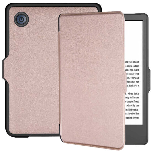 Lunso - Kobo Clara 2E hoes (6 inch) - sleep cover - Rose Goud
