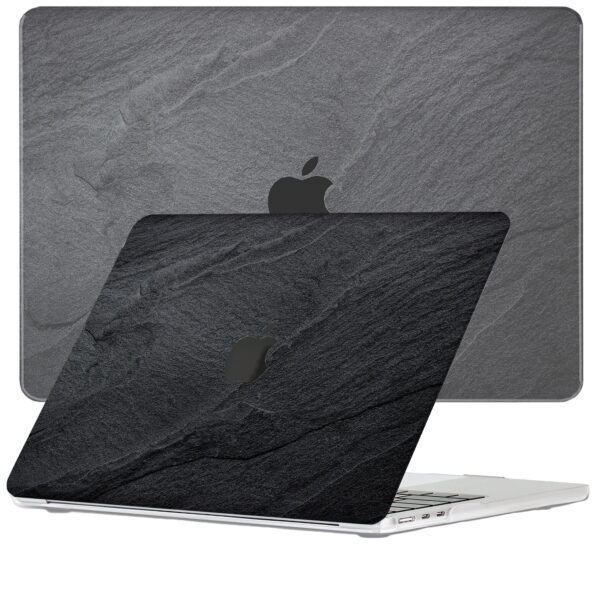 Lunso MacBook Air 13 inch (2022-2025) cover hoes - case - Black Stone
