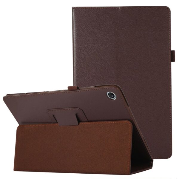 Lunso - Lenovo Tab M10 Plus Gen 3 (3e generatie) - Stand flip Bookcase hoes - Bruin