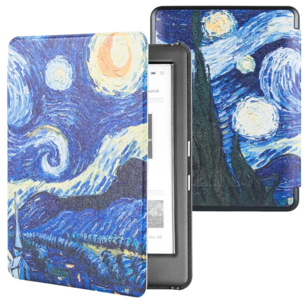Lunso - Kobo Glo / Glo HD / Touch 2.0 hoes (6 inch) - sleep cover - Van Gogh Sterrennacht