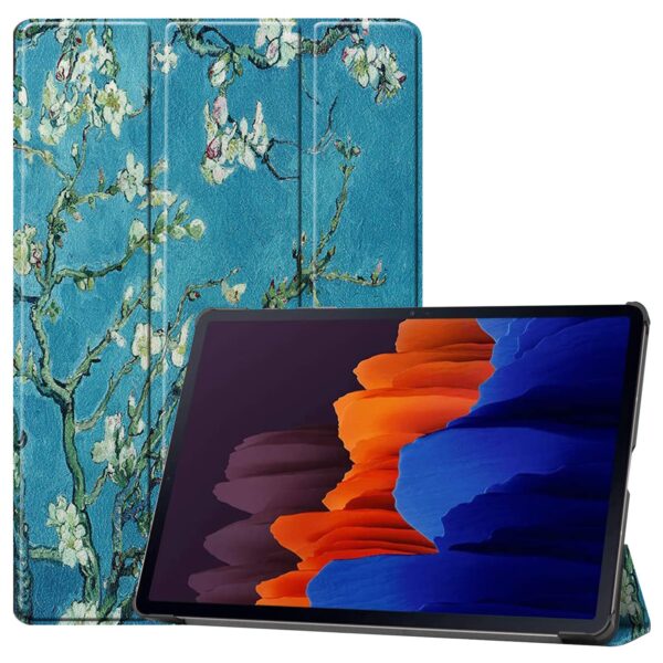 3-Vouw sleepcover hoes - Samsung Galaxy Tab S7 Plus / Tab S8 Plus - Van Gogh Amandelbloesem