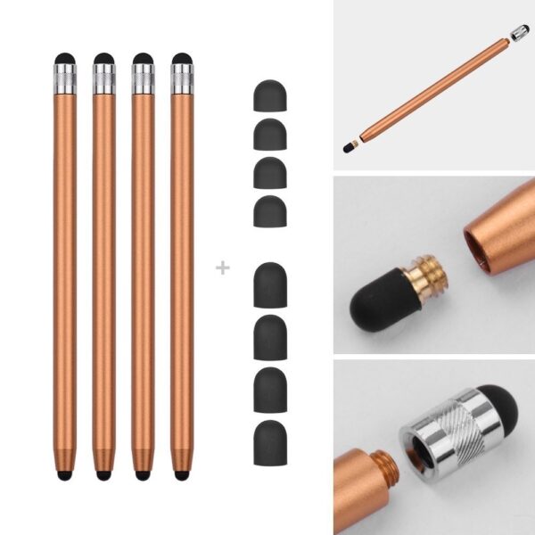 4 stuks - Stylus touchscreen pennetjes - Goud
