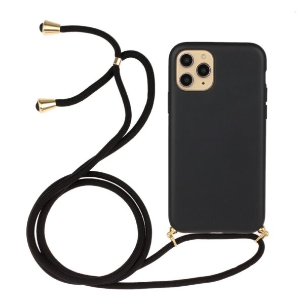 Lunso - Backcover hoes met koord - iPhone 12 Pro Max - Zwart