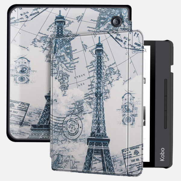 Lunso Kobo Libra H20 hoes (7 inch) - sleep cover - Eiffeltoren