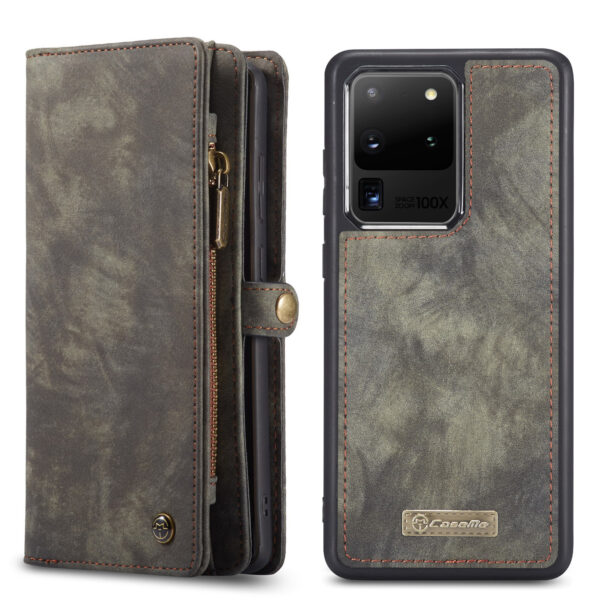 Caseme - vintage 2 in 1 portemonnee hoes - Samsung Galaxy S20 Ultra - Grijs