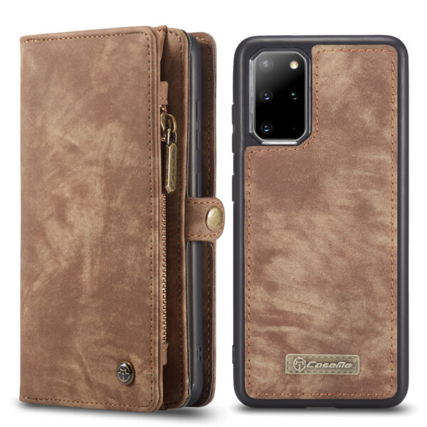Caseme - vintage 2 in 1 portemonnee hoes - Samsung Galaxy S20 Plus - Bruin