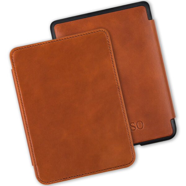 Lunso Kobo Clara HD hoes (6 inch) - Leren sleepcover - Cognac