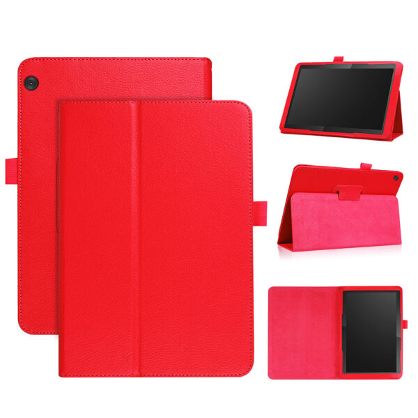 Lunso - Lenovo Tab M10 Gen 1 - Stand flip Bookcase hoes - Rood