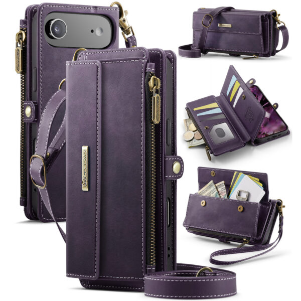 Caseme iPhone 17 Air hoesje - portemonnee tasje - Paars