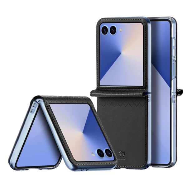 Dux Ducis Samsung Galaxy Z Flip 7 Leren hoes - backcover - Zwart